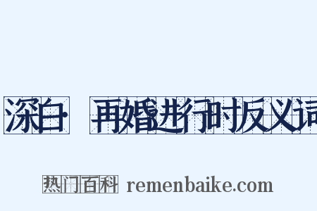 深白·再婚进行时反义词是什么意思的图片